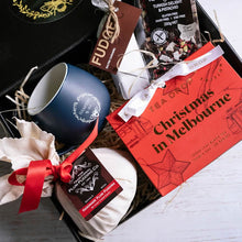 Load image into Gallery viewer, The Traditional Plum Pudding Co 600g Plum Pudding Bellarine Brownie Company Turkish Delight & Pistachio Rocky Road 230gms Tea Drop Christmas blend loose leaf tea 100gms Limited edition Arida x Snug Mug by Maxwell & Williams Fudge by Rich Divine Caramel fudge