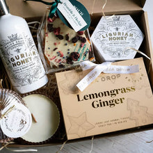 Load image into Gallery viewer, King Island Ligurian Honey Hand &amp; Body Wash 500ml King Island Ligurian Honey Luxe Body Mousse 150ml Bramble &amp; Hedge Sour Cherry, Cranberry &amp; Candied Violet Honeycomb - 200g Limited edition Arida x Isla Lumiere Carousel Candle with soy wax, wood wick and scented with an Australian Bush Fragrance Bramble and Hedge artisan Honeycomb Christmas Edition lemongrass and ginger loose leaf herbal tisane by TEA DROP 50G
